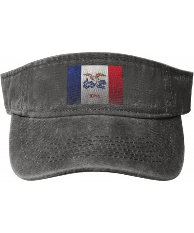 Mesh Style Flag of Iowa Sun Visor Hats for Women Men Adjustable Sports Sun Hats Golf Cap Deep Heather $12.32 Visors