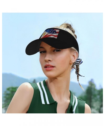 Flag of USA and Philippines Flag Visor Cap Sports Empty Top Hats Adjustable Sun Tennis Caps for Men Women54 Black $14.01 Visors