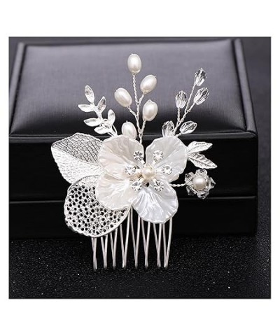 Hair jewelry crown tiaras for women Bride Flower Hair Comb Wedding Hair Ornaments Pearl Hair Combs Silver Color Hairpins Jewe...