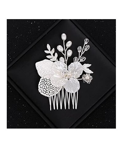 Hair jewelry crown tiaras for women Bride Flower Hair Comb Wedding Hair Ornaments Pearl Hair Combs Silver Color Hairpins Jewe...