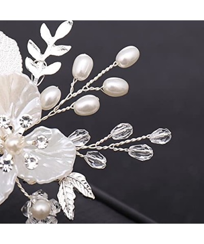 Hair jewelry crown tiaras for women Bride Flower Hair Comb Wedding Hair Ornaments Pearl Hair Combs Silver Color Hairpins Jewe...