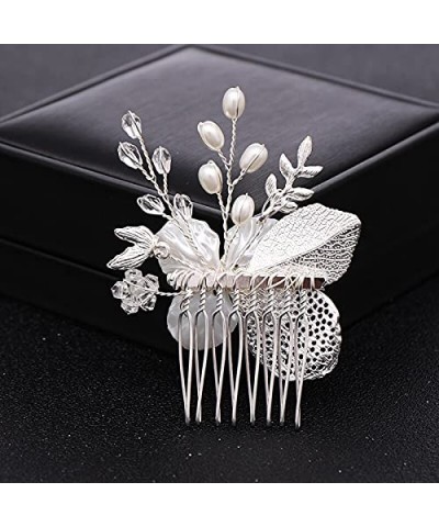 Hair jewelry crown tiaras for women Bride Flower Hair Comb Wedding Hair Ornaments Pearl Hair Combs Silver Color Hairpins Jewe...