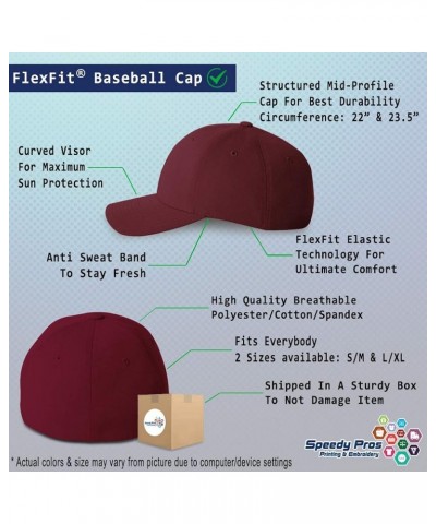 Flexfit Hats for Men & Women Performer Polyester Dad Hat Baseball Cap Burgundy Design Only $18.80 Baseball Caps