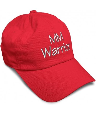 Soft Baseball Cap Mm Warrior Cotton Dad Hats for Men & Women Red $16.51 Baseball Caps