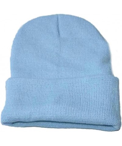 Women's Cuffed Knit Beanie Winter Hats Knit Skull Cap Warm Stocking Hats Running Skull Cap Daily Beanie Hat Light Blue $8.52 ...