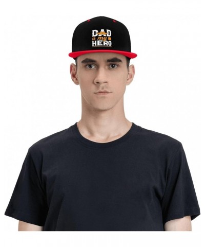 Dad is My Hero Snapback Hat for Men Women Baseball Cap Trucker Flat Bill Hats Dad Caps Red $14.54 Baseball Caps