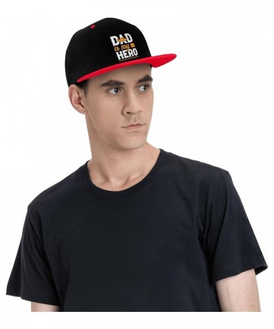 Dad is My Hero Snapback Hat for Men Women Baseball Cap Trucker Flat Bill Hats Dad Caps Red $14.54 Baseball Caps