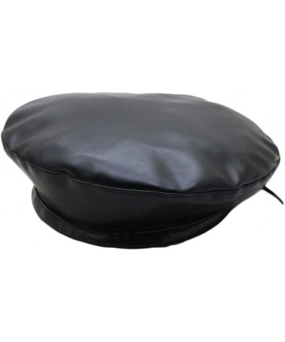 Autumn Winter Beret Cap Fashion Women Faux PU Leather Beret Hat Women Retro Beanie Caps Black $8.32 Berets