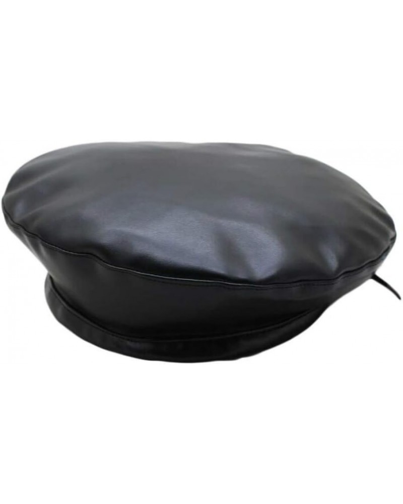 Autumn Winter Beret Cap Fashion Women Faux PU Leather Beret Hat Women Retro Beanie Caps Black $8.32 Berets