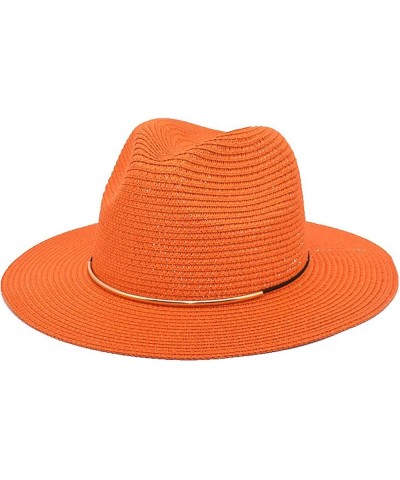 Adult Sun Solid Fashion Western Cowboy Hat Leather Windproof Hat Cowboy Hat Women A-orange $10.40 Fedoras