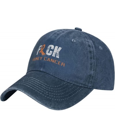 Fuck Kidney Cancer Baseball Cap Adjustable Classic Vintage Baseball Cap for Men Women Black Navy Blue $15.39 Cowboy Hats