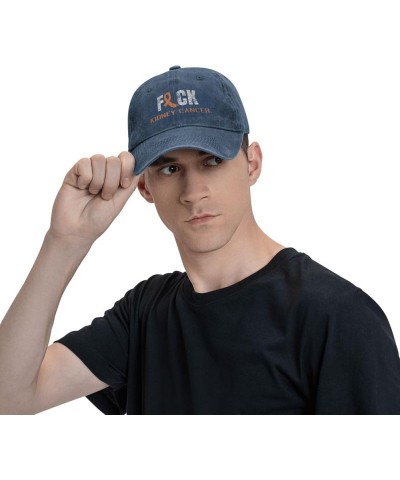 Fuck Kidney Cancer Baseball Cap Adjustable Classic Vintage Baseball Cap for Men Women Black Navy Blue $15.39 Cowboy Hats