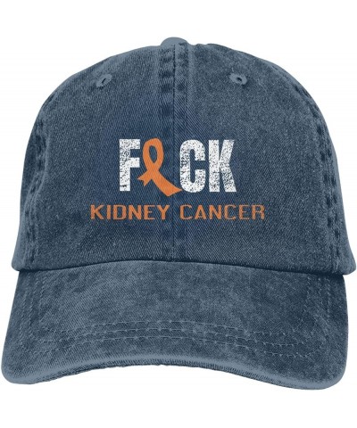 Fuck Kidney Cancer Baseball Cap Adjustable Classic Vintage Baseball Cap for Men Women Black Navy Blue $15.39 Cowboy Hats