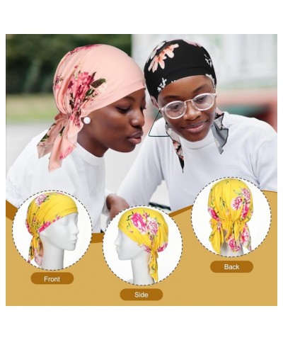 6 Pcs Women Head Scarf Pre-Tied Head Scarves Beanies Covers Cap Stretch Print Sleep Turban Hat Ruffle Beanie Scarf Bloom $18....