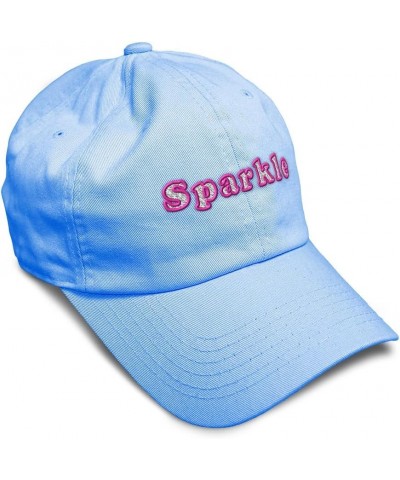 Soft Baseball Cap Sparkle Cotton Dad Hats for Men & Women Light Blue $13.72 Baseball Caps