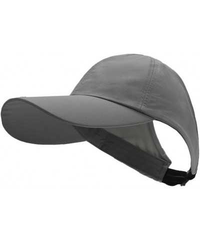 Summer Pony Tail Quick-Drying Sunscreen Hat Fisherman Hat Women's Sunshade Cap Soft Top Empty Top Hat Darkgray $9.49 Sun Hats