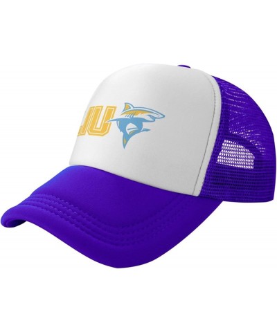 Long Island University Logo Trucker Hats for Both Men and Women - Mesh Baseball Snapback Hats Purple $12.09 Baseball Caps