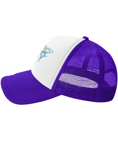 Long Island University Logo Trucker Hats for Both Men and Women - Mesh Baseball Snapback Hats Purple $12.09 Baseball Caps