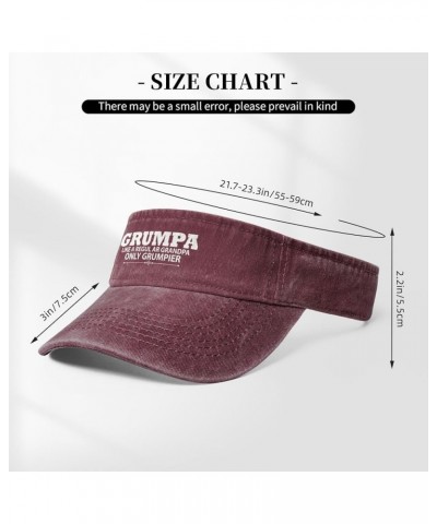 Grumpa Like A Regular Grandpa Only Grumpier Sports Sun Visor Hat for Men Women,Empty Top Sun Hats,Black Red $10.66 Visors