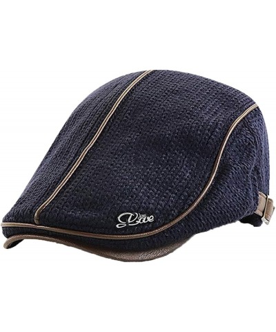 Men's Newsboy Cap for Women Men Fashion Retro Buckle Beret Unisex Flat Cap Sport Driving Hunting Cabbie Hat E $9.14 Newsboy Caps