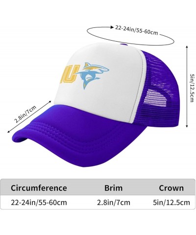 Long Island University Logo Trucker Hats for Both Men and Women - Mesh Baseball Snapback Hats Purple $12.09 Baseball Caps