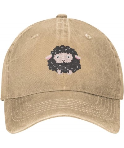 Funny Black Sheep Baseball Cap for Men Women Adjustable Washed Vintage Cotton Dad Hats Natural $13.36 Baseball Caps