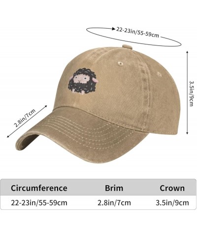 Funny Black Sheep Baseball Cap for Men Women Adjustable Washed Vintage Cotton Dad Hats Natural $13.36 Baseball Caps