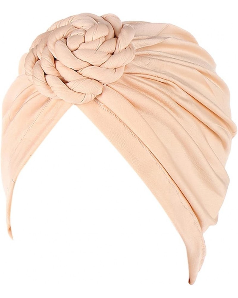 Women Slouchy Turban Hats Hats Cancer Headwear Cancer Sleep Cap Cotton Headwear Hat Beige $7.89 Skullies & Beanies