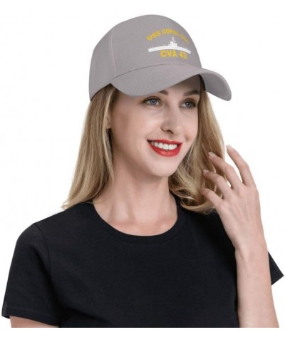 USS Coral SEA CVA 43 Flag-Baseball Caps-Denim Hats Cowboy Knit hat Fisherman's hat Gray $13.20 Baseball Caps