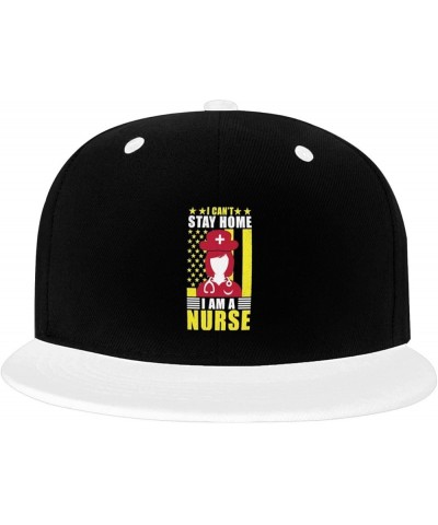 I m A Nurse I Can t Stay Home Snapback Hat for Men Women Baseball Cap Trucker Flat Bill Hats Dad Caps White $11.64 Baseball Caps