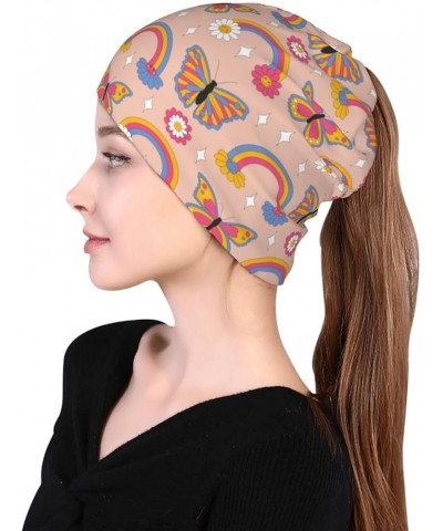 Slouchy Beanie Hats for Women Head Scarf Baggy Men Skull Cap Cancer Headwear for Women Chemo Hats for Women Turban Pink Retro...