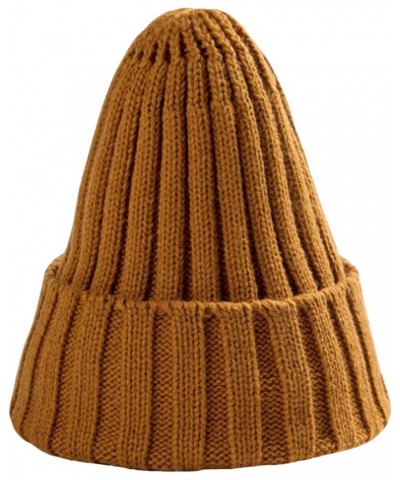 Beanie Men Women Unisex Cuffed Plain Skull Knit Hat Cap Ginger Yellow One Size $30.60 Skullies & Beanies