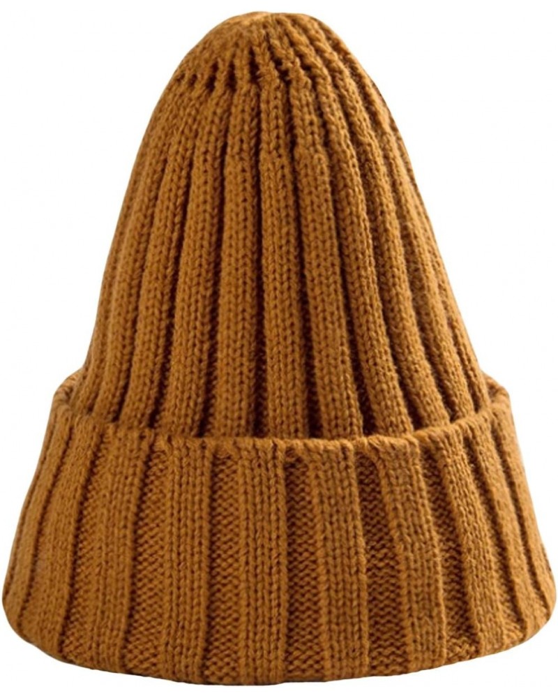 Beanie Men Women Unisex Cuffed Plain Skull Knit Hat Cap Ginger Yellow One Size $30.60 Skullies & Beanies