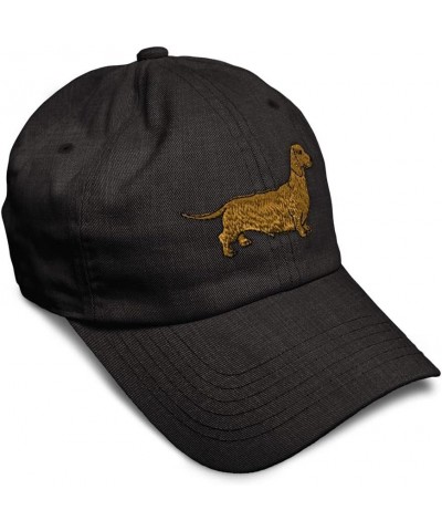 Soft Baseball Cap Dachshund Brown Embroidery Dogs Terrier Twill Cotton Dad Hats for Men & Women Dark Denim Design Only $16.81...