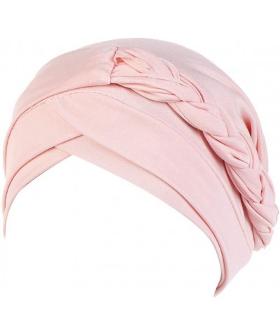 Pretied Turban Head Wraps for Women Braid Head Scarf Hats Stretchy Islam Muslim Cancer Hats for Women Chemo Pink $6.89 Skulli...