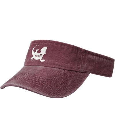 Bearded Dragon Mom Sun Visor Hats Cotton Caps Beach Leisure Empty Top Baseball Cap for Men Women Red $13.40 Sun Hats