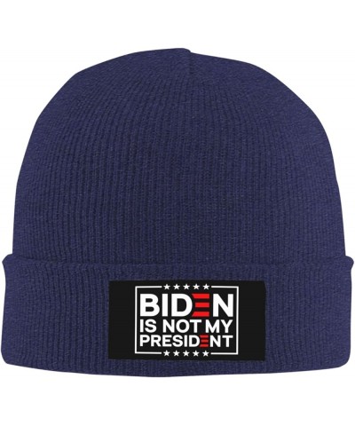 Anti Biden is Not My President Biden Won Election Beanie Hat Women Knit Slouchy Hat Men Knitted Hat Skull Cap Black Navy Blue...