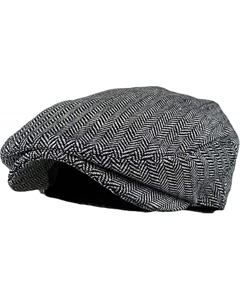 Retro Hats for Men Women Plaid Stripe Newsboy Cap Classic Cotton Flat Ivy Gatsbay Hat Irish Outdoor Cabbie Beret Hat D $9.89 ...