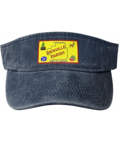 Flag of Bienville Parish, Louisiana Sun Visor Hats for Women Men Adjustable Sports Sun Hats Cotton Golf Cap Navy Blue $14.57 ...