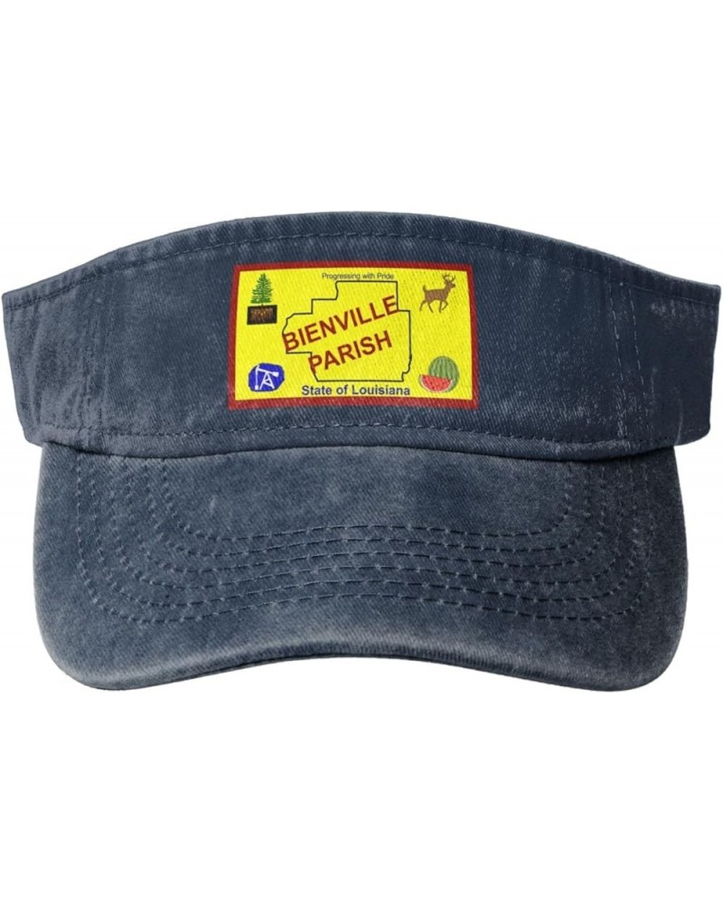 Flag of Bienville Parish, Louisiana Sun Visor Hats for Women Men Adjustable Sports Sun Hats Cotton Golf Cap Navy Blue $14.57 ...