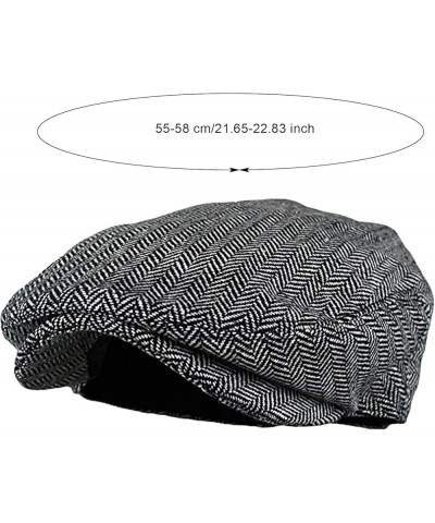 Retro Hats for Men Women Plaid Stripe Newsboy Cap Classic Cotton Flat Ivy Gatsbay Hat Irish Outdoor Cabbie Beret Hat D $9.89 ...