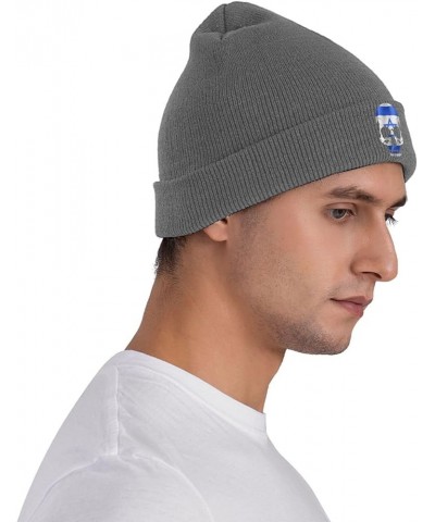 Israeli National Flag Skull Knit Hats Winter Warm Chunky Beanie Hat for Men Women Deep Heather $12.79 Skullies & Beanies