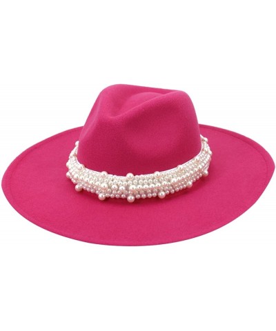 Fedora Hat Big Brim Hats Women's Peach Heart Top Ladies Elegant Woolen Caps Winter Fashion Panama Cap Red 1 $10.77 Fedoras