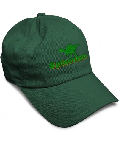 Custom Soft Baseball Cap Spinosaurus Dinosaurs Jurassic Twill Cotton Prehistoric Dad Hat for Men & Women Forest Green Design ...