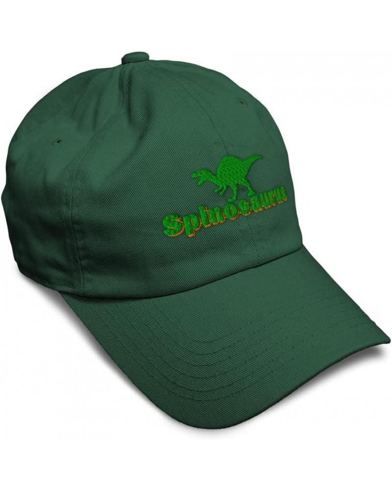 Custom Soft Baseball Cap Spinosaurus Dinosaurs Jurassic Twill Cotton Prehistoric Dad Hat for Men & Women Forest Green Design ...