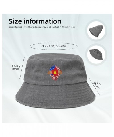 Hand Tear Flag of Democratic Kampuchea Bucket Hat for Men Women Outdoor Washed Cotton Sun Hats Travel Beach Hat Gray $10.04 B...