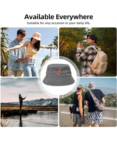 Hand Tear Flag of Democratic Kampuchea Bucket Hat for Men Women Outdoor Washed Cotton Sun Hats Travel Beach Hat Gray $10.04 B...