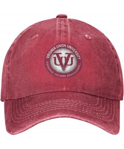 Virginia Union University Cowboy Hats，Unisex Adjustable for Hat Baseball Cap Casquette Red $10.49 Cowboy Hats