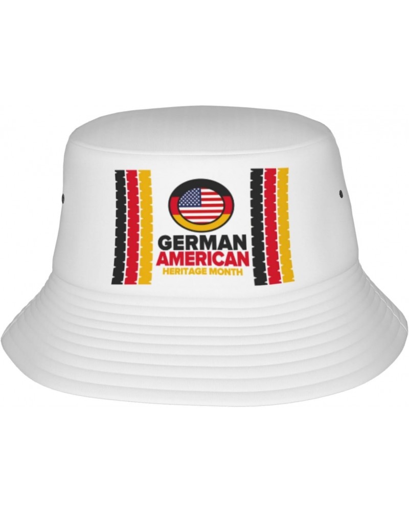 German American Heritage Month Bucket Hat for Women Men Fashion Summer Travel Beach Fishing Hats Black $9.83 Bucket Hats