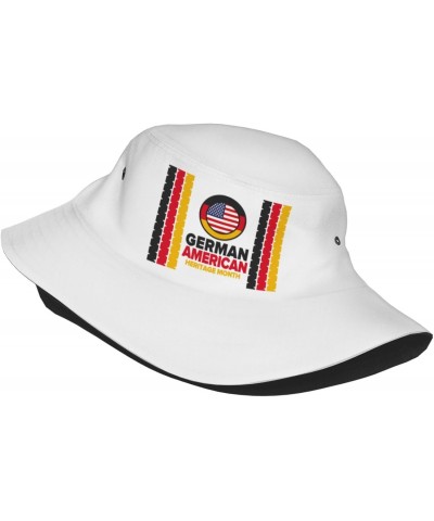 German American Heritage Month Bucket Hat for Women Men Fashion Summer Travel Beach Fishing Hats Black $9.83 Bucket Hats